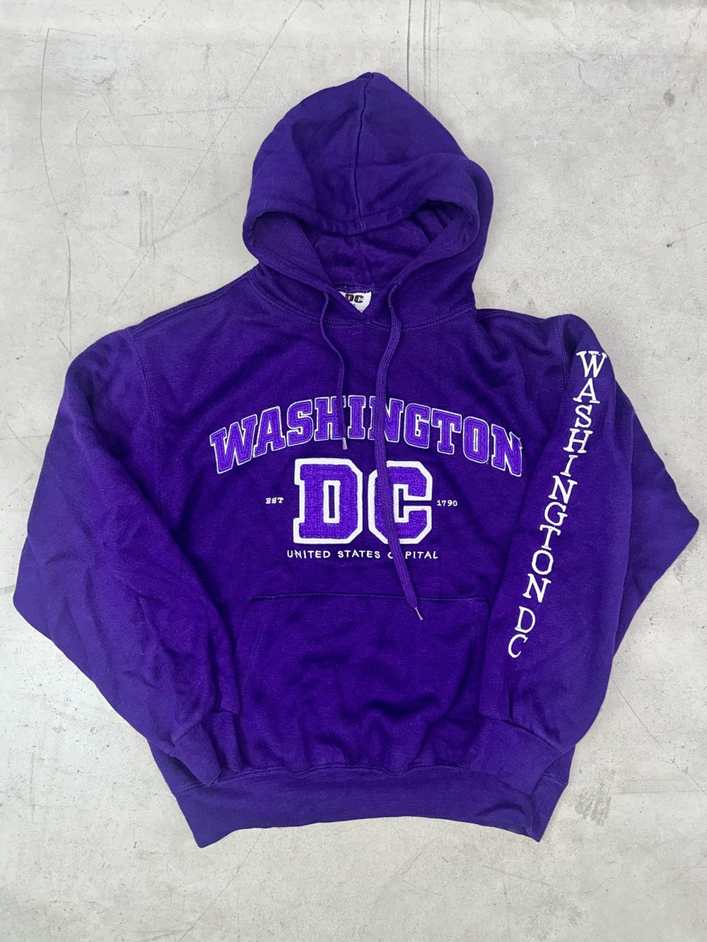 Vintage Y2K Washington DC Purple Graphic Hoodie Men’s Medium